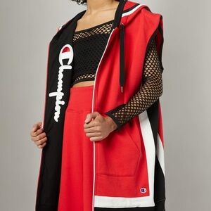Champion Red and Black Sleeveless Hoodie as seen on “Making the Cut”